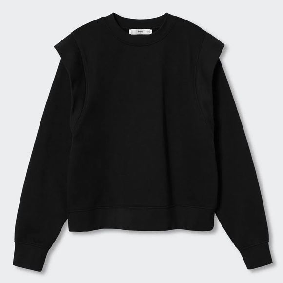 Mango Quilted Panel Black Sweatshirt in L NWT - Picture 8 of 8